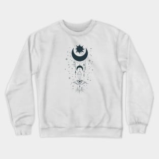 Hand Drawn Mystical Moon Crewneck Sweatshirt